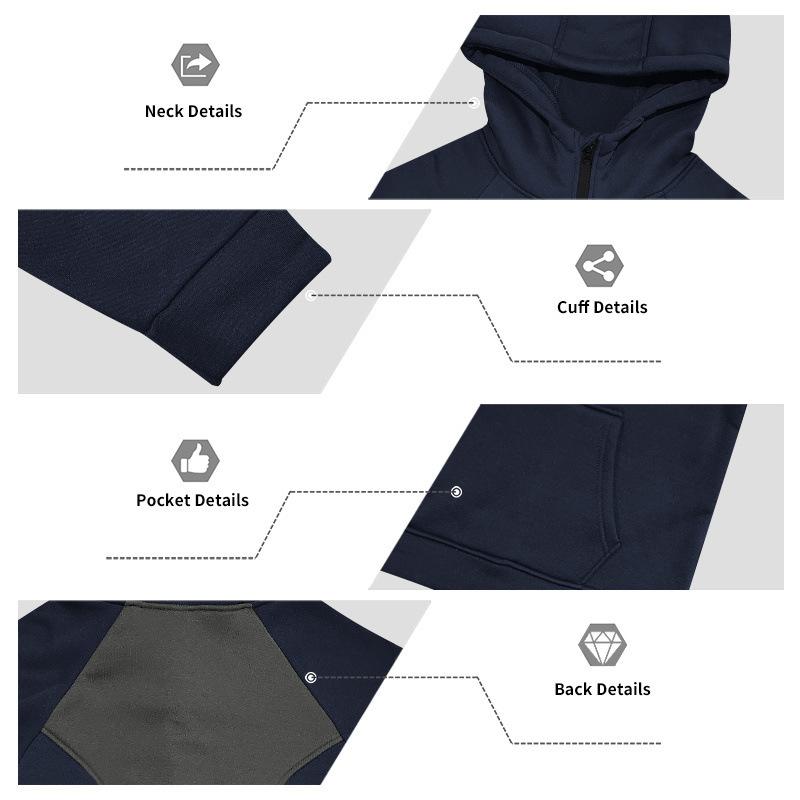 Men S Casual Half Zip Hooded Fleece Sweatshirt Autumn Winter