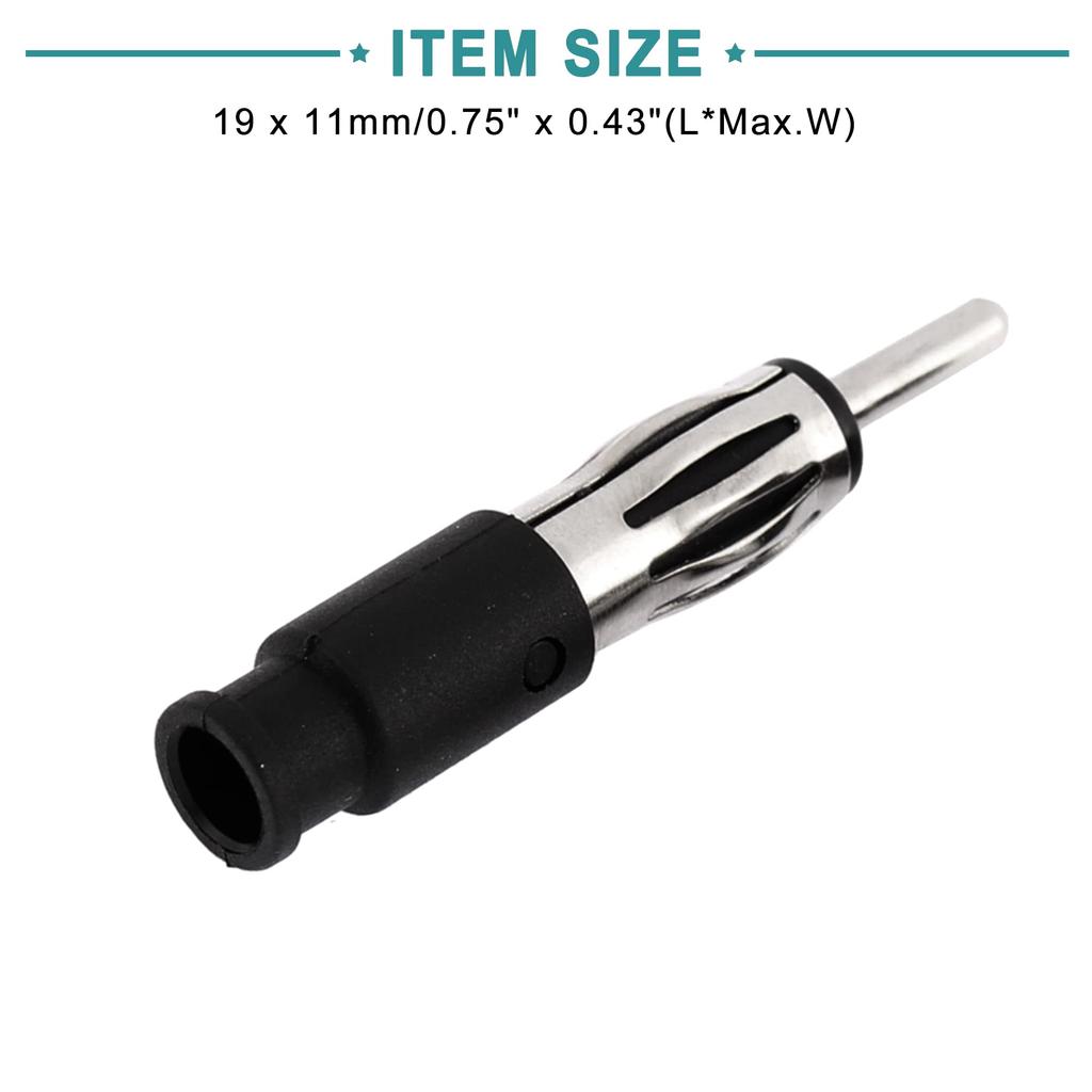 ACROPIX Car Radio Solid Plastic Case Antenna AM/FM Male Adapter Connector Silver Tone 10pcs