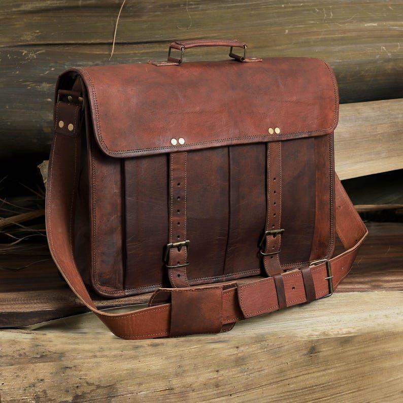 Leather Messenger Bag Laptop Bag for Men and Women Office School Bag Personalized Gift Bag Crossbody Bag Satchel Shoulder Bag Christmas Gift