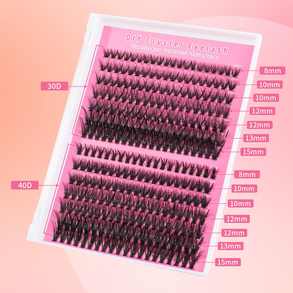 Hot Melt 30D/40D False Eyelashes 14 Rows D Curve Grafted Hair Mixed Dense Segmented Explosive Product