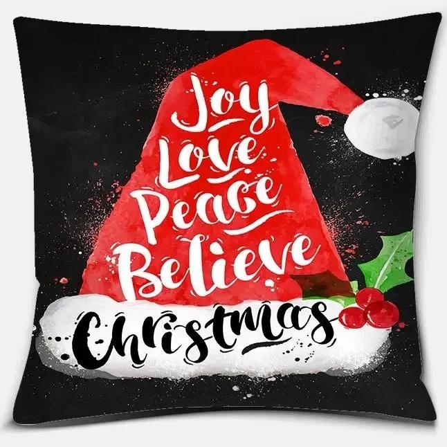 Christmas Themed Pillowcases Car Accessories Office Santa Claus Living Room Sofa Home Decoration Pillowcases