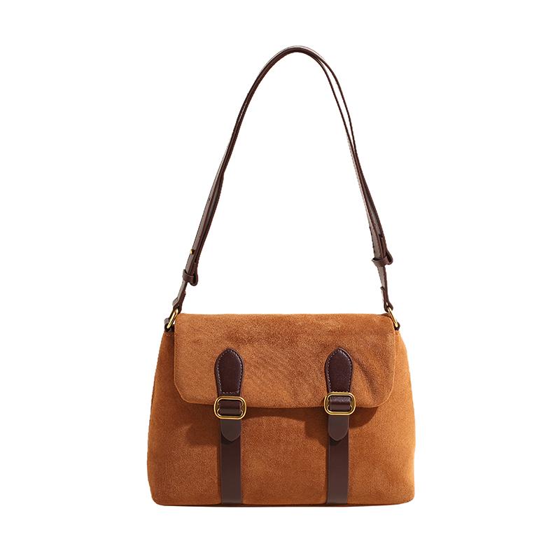 New styles of faux suede shoulder bags square lock zipper luxury sense high quality crossbody bags for women