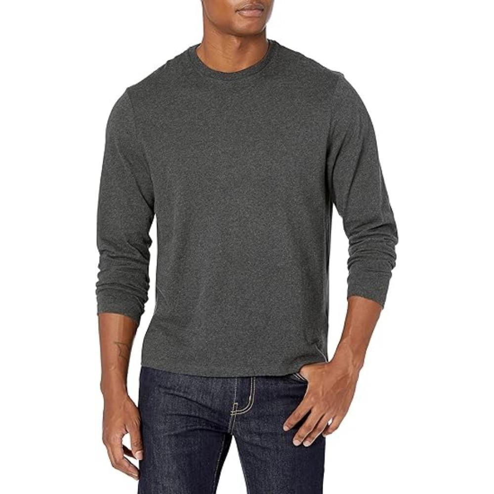 

Men s T-Shirt Round Neck 3D Digital Printing Comfortable Spring and Summer Pattern Long Sleeve Fashionable Clothing Casual 3XL сірий