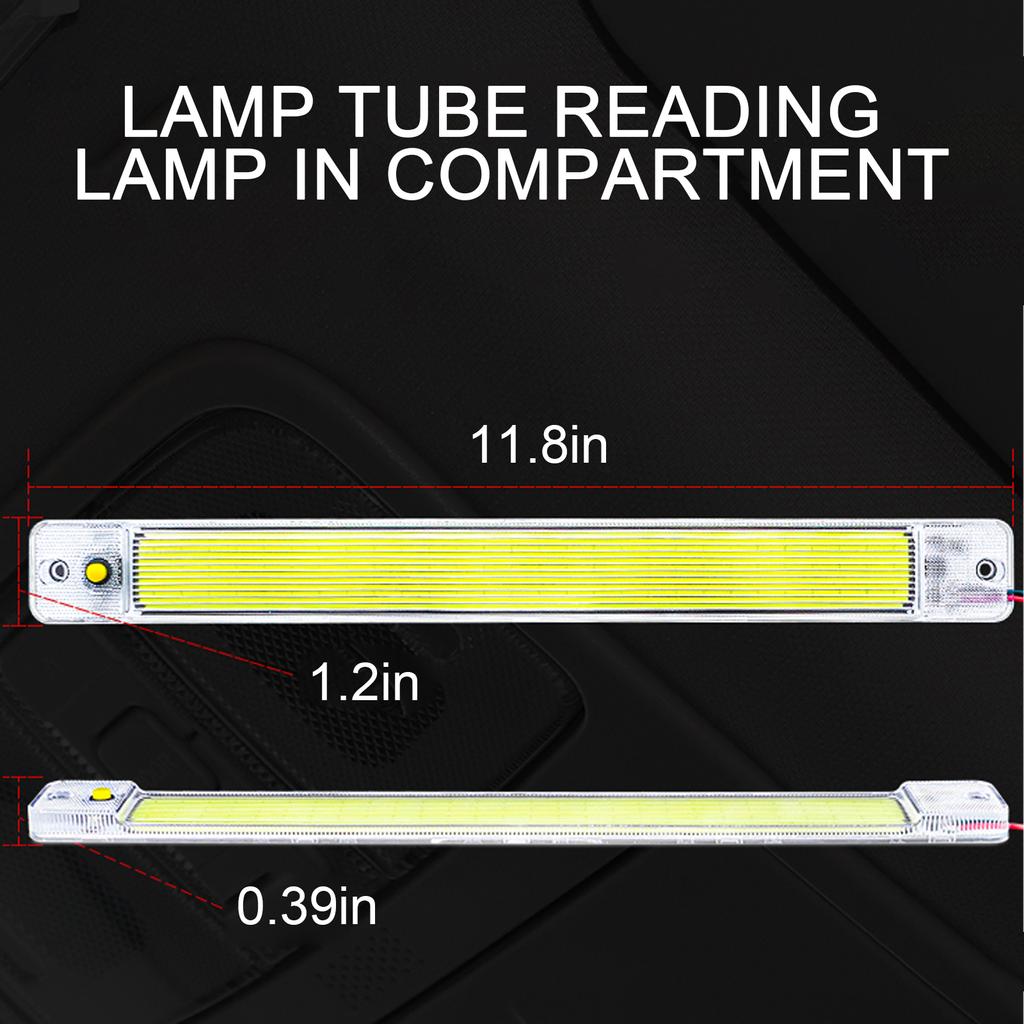 2 Pcs 84 LED 10W Car Interior Led Light Bar White Light Tube With Switch For Van Lorry Truck RV For Camper Indoor Ceiling