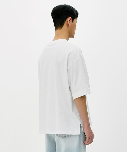 ERRORS EXCEPTED Hs501Wh Asymmetrical Short Sleeve T-Shirt (White)