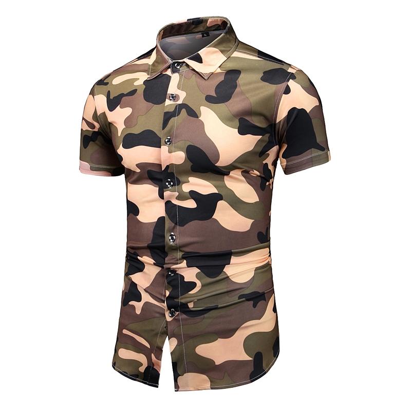 2025 Summer Men Military Camouflage Shirt Men Short-Sleeved Cotton Cargo Shirt Male Casual Loose Pockets Safari Army Camo Tops