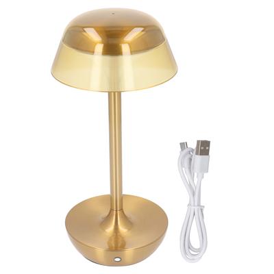 Golden Cordless Table Lamp Rechargeable Touch Control 3 Color Dimmable Battery Powered Desk Lamp