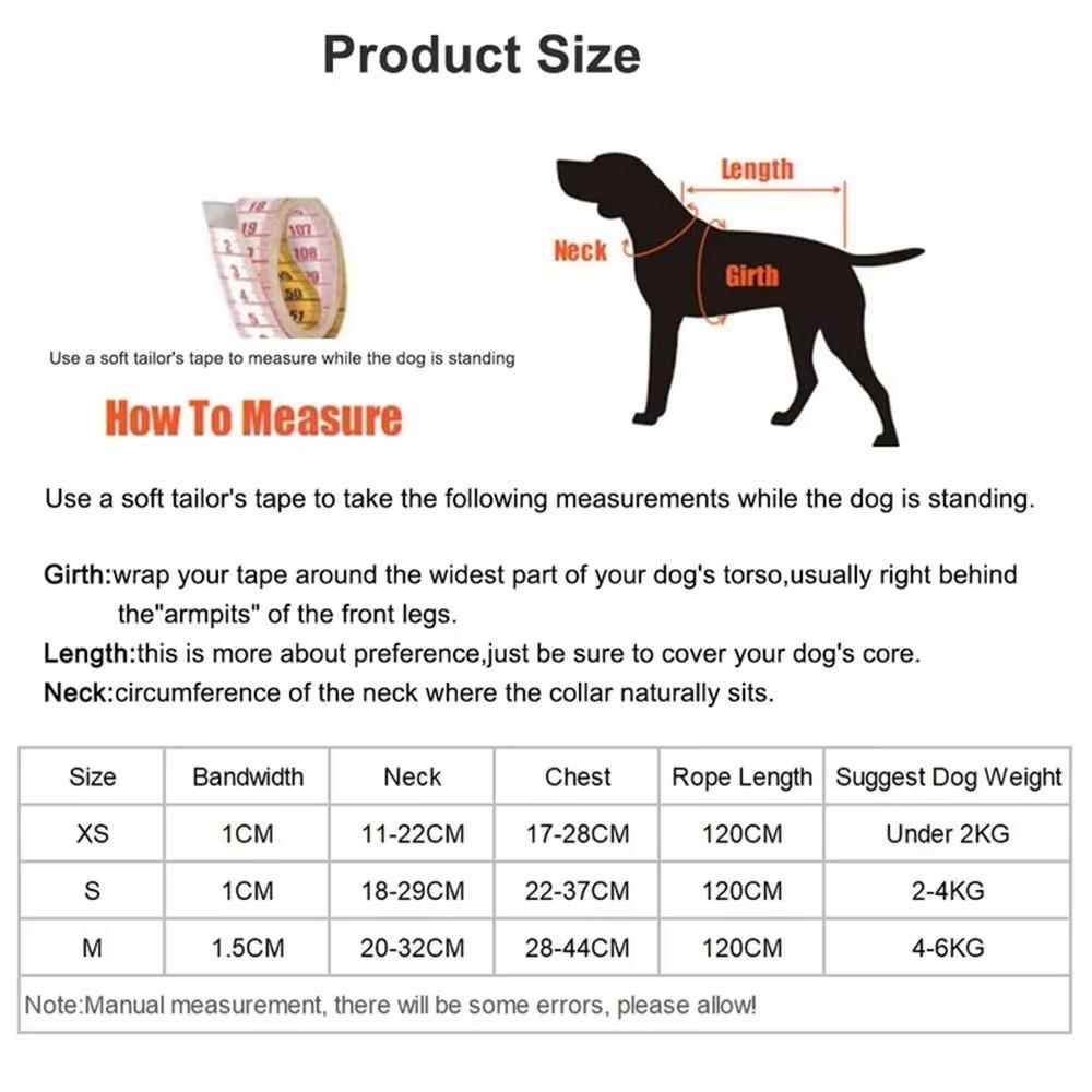 120CM Puppy Leash Collar Green Pet Harness Cute Dog Cat Leashes  For Pet Outdoor Walking