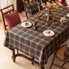 Christmas Retro Red Dining Table Tablecloth Festive Atmosphere Rectangular Plaid Tablecloth Theme Decorative Coffee Table Cloth