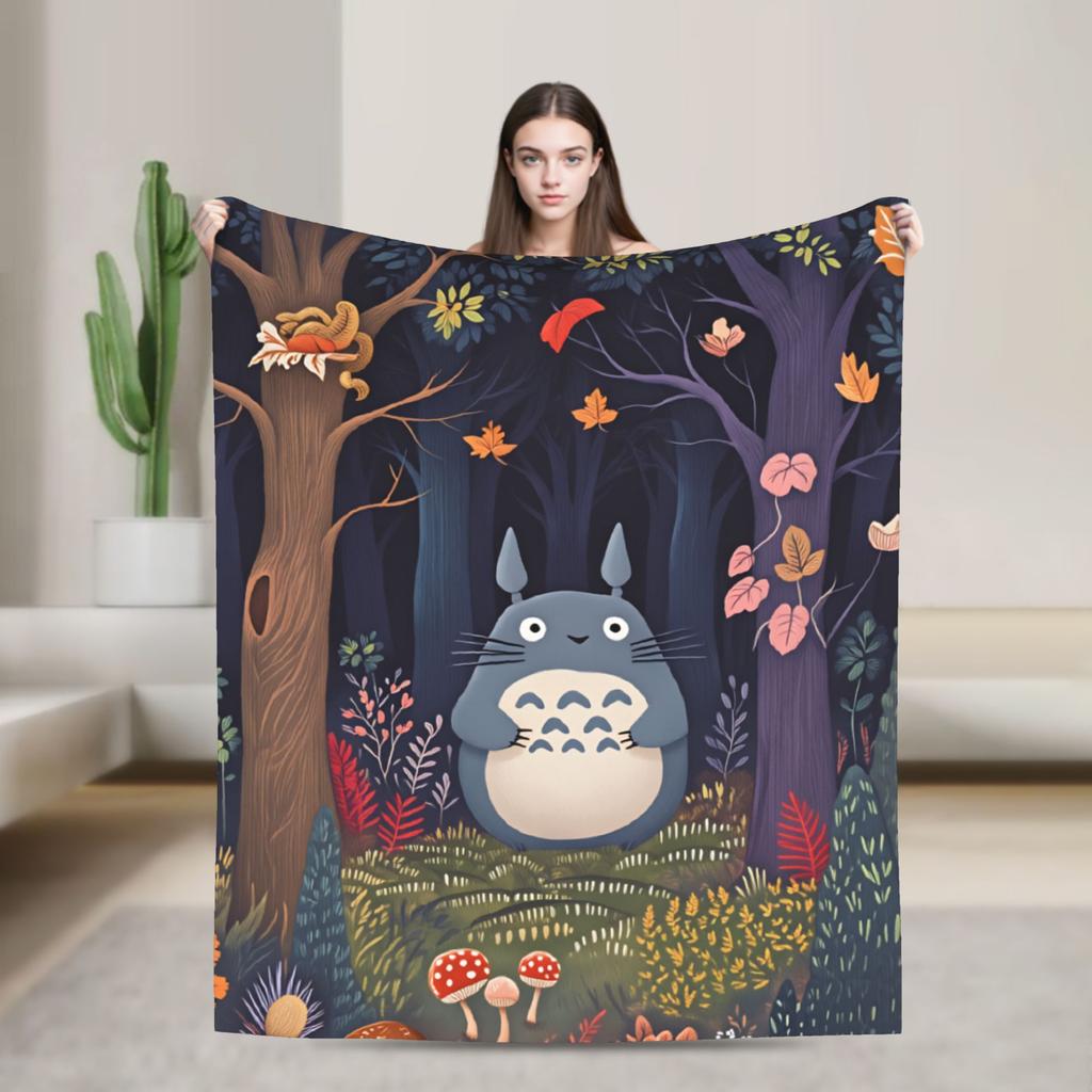 Traditional Nekobasu Japanese Blanket T-Totoros Travel Flannel Bedding Throws For Living Room Warm Bedspread Birthday Present