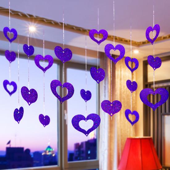 1 Set Nice-looking Balloon Glitter Pendant Easy Use Plastic Heart Shape DIY Balloon Sequin Ornament for Wedding