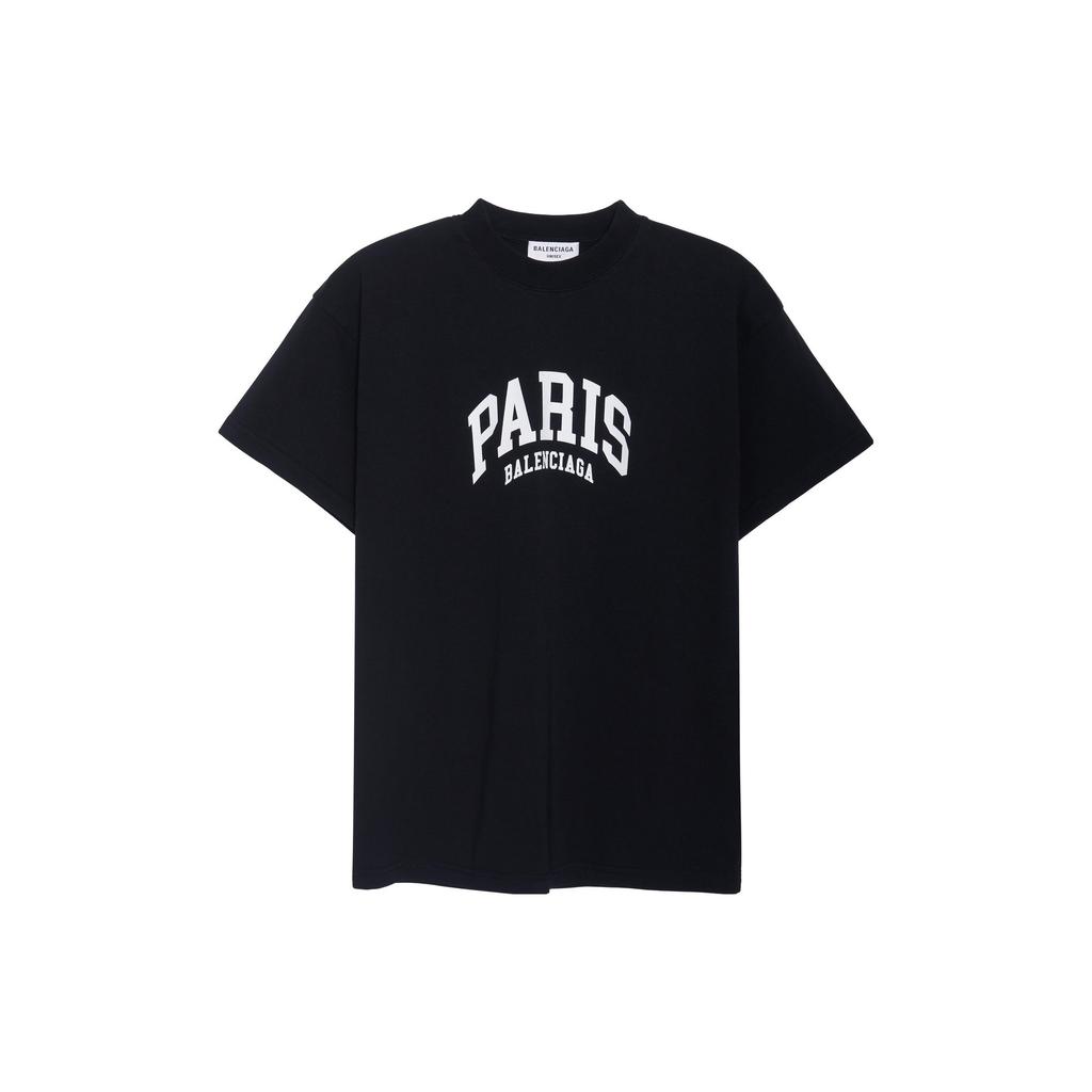 Balenciaga Cities Paris SS22 T Shirt Loose Fit Women's Black 612965TLVL71070