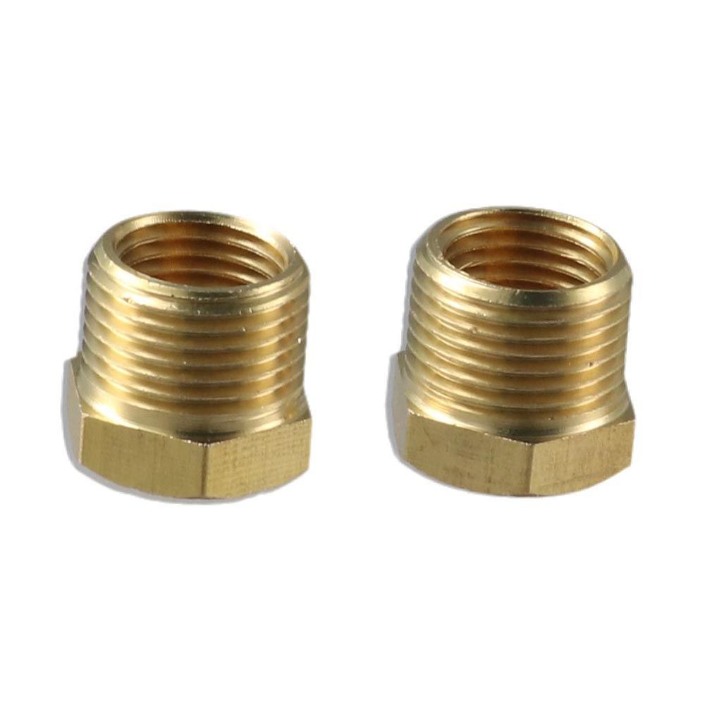 2 Stück Messingrohrfitting Sechskantbuchse, 3/8" NPT Außengewinde auf 1/4" NPT Innengewinde Reduzierbuchse Messingrohrfitting Reduzierstück Adapter