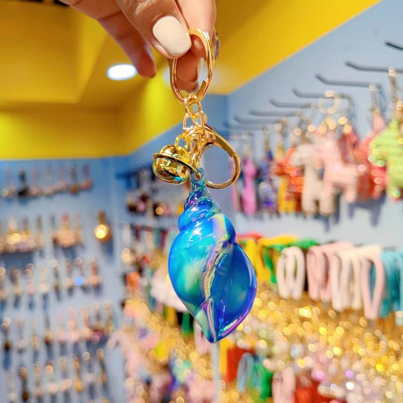 Conch Keyrings With Bell Keychain Beach Shells Pendant Exquisite Bag Key Ring Ornaments