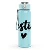 1PC Besties Simple Black Text Print 750ml Color Plastic Sports Water Bottle Leakproof Flip Straw Lid Suitable for Sports Office Home Use