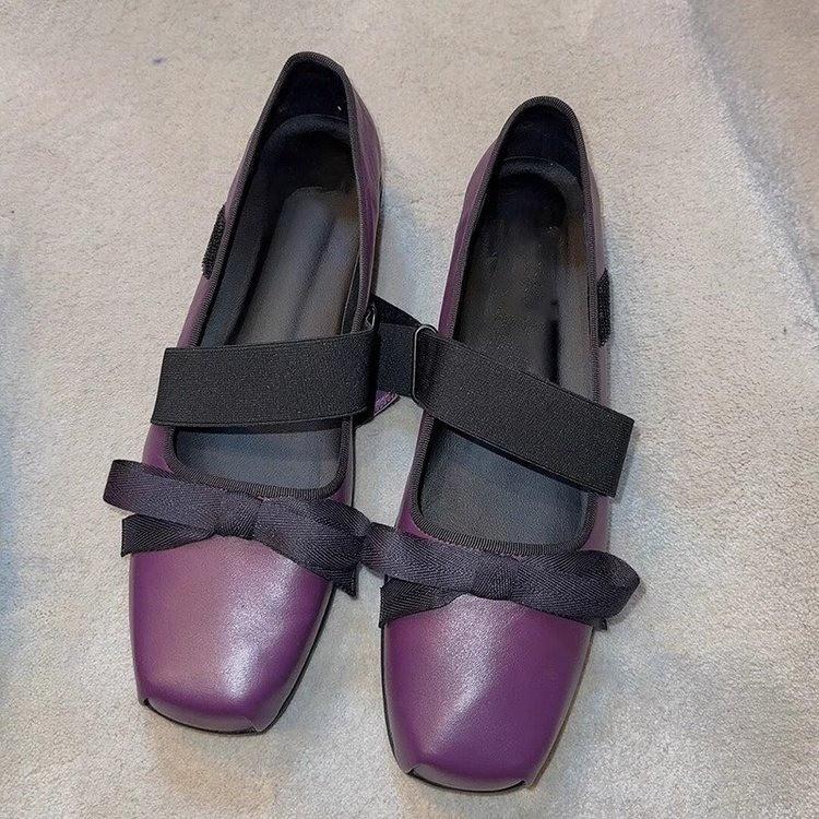 Mode Damen Schwarze Abendschuhe 2024 Riemchen Ballerinas Eckige Zehenpartie Schwarz Flach Damen Sommerschuhe Heißer Verkauf Koreanischer Stil