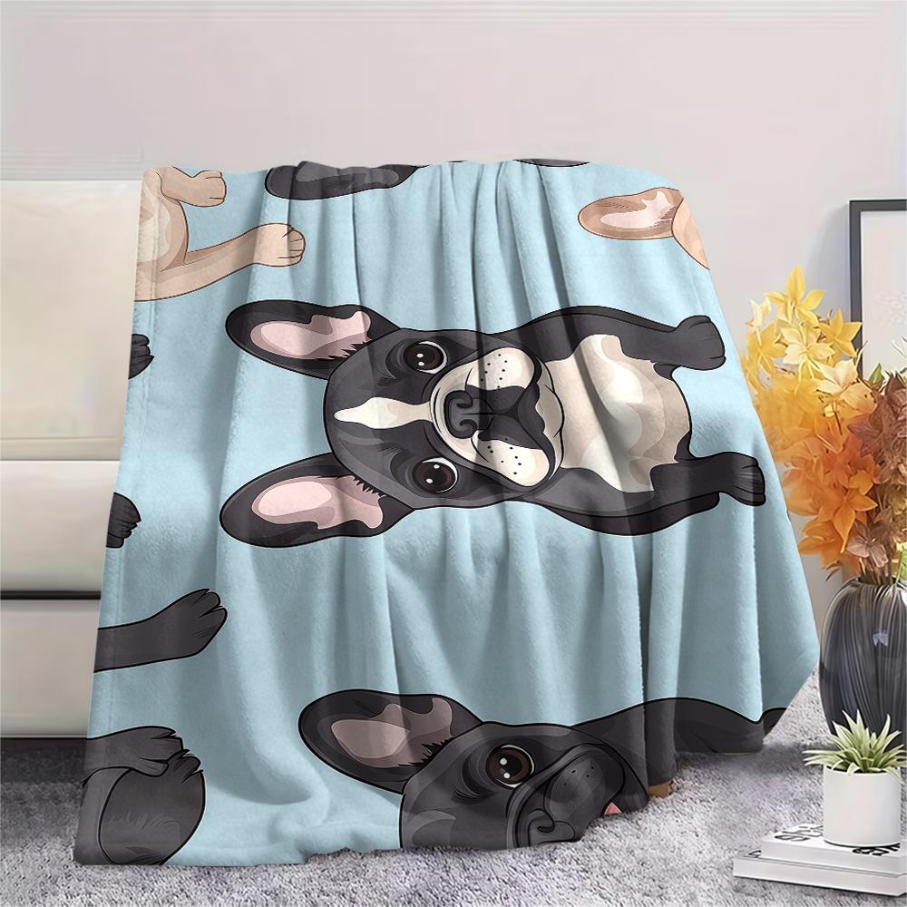 Cartoon Images of Cats Dogs Print Flannel Blanket,High Quality Comfortable for All Seasons,Home Decor,Warmth and Comfort,Perfect for Christmas Gifts
