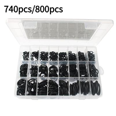 740/800pcs O Ring Rubber Gaskets Seal Ring Set Nitrile Rubber High Pressure O-Rings NBR Sealing O-ring Assortment Kit Box