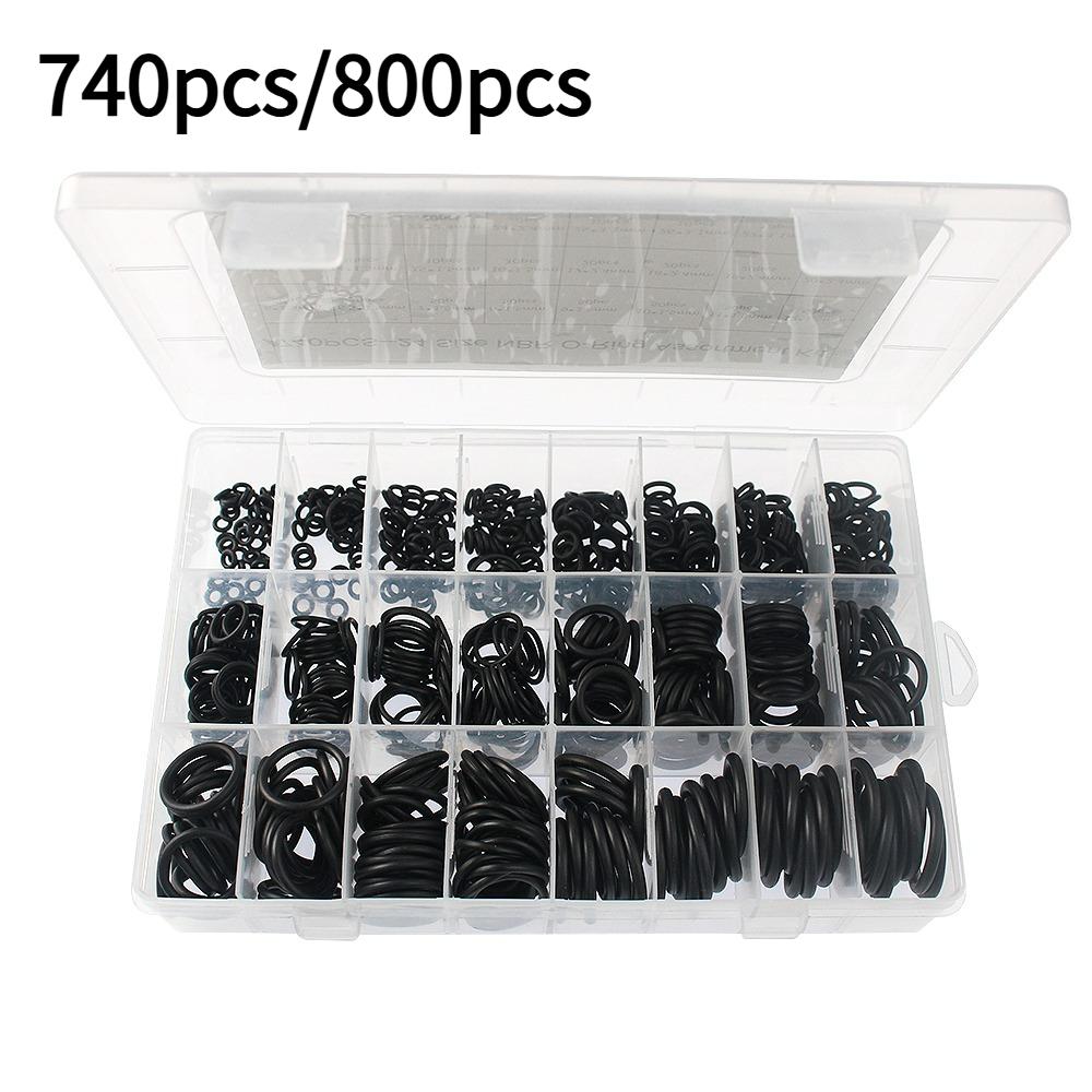 

740/800pcs O Ring Rubber Gaskets Seal Ring Set Nitrile Rubber High Pressure O-Rings NBR Sealing O-ring Assortment Kit Box 740pcs