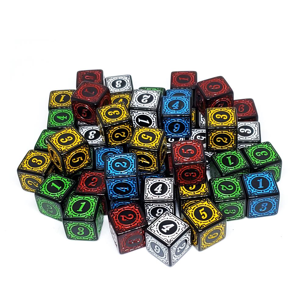 10 Stück/Set 16mm D6 Würfel Quadratisch Kantige Ecke Zahlen 6-seitige Würfel Acryl Spielen Tisch Brettspiele Bar Pub Club Party DND