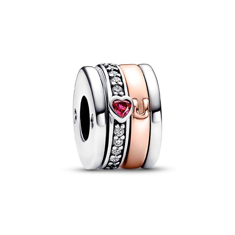Pandora Love Series 14K Rose Gold Plated Two-Tone Charm Unisex charm 782639C01 Rose Gold