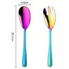 2Pcs Large Salad Spoon Fork Set Stainless Steel Western-style Cutlery Salad Pasta Food Server Home Kitchen Restaurant Tableware