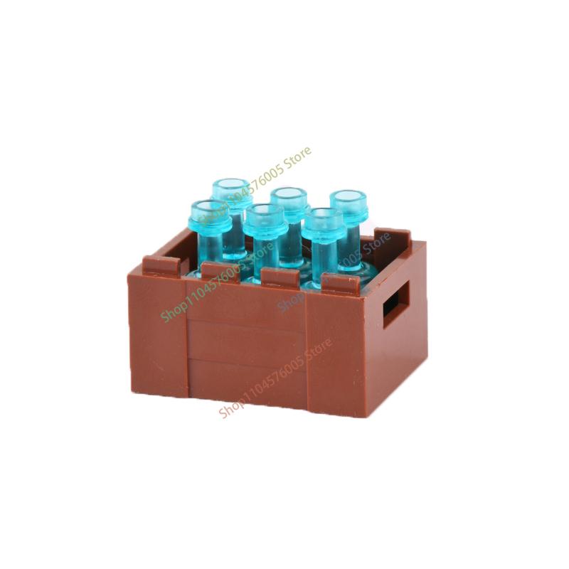 MOC City Scene Accessories Building Blocks Medieval Bonfire Flame Wine Bottle Reagent Bottle Box Compatible Mini Bricks Toys T11