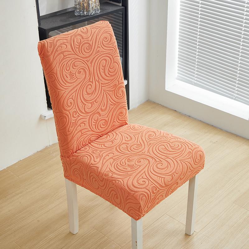 1Pc Jacquard Dining Chair Covers Stretch Universal Chairs Cover Solid Color Seat Covers For Kitchen El Banquet Wedding