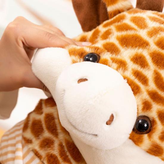 Scarf Giraffe Plush Toy Soft Stuffed Animal with Knitted Scarf Cuddle Buddy for Kids Nursery Decor And Gift for Baby Shower Birthday