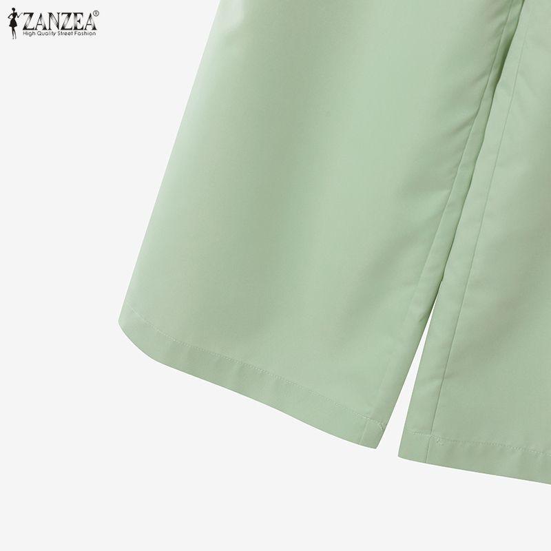 ZANZEA Completi estivi da donna a due pezzi con top corti a maniche corte e pantaloni