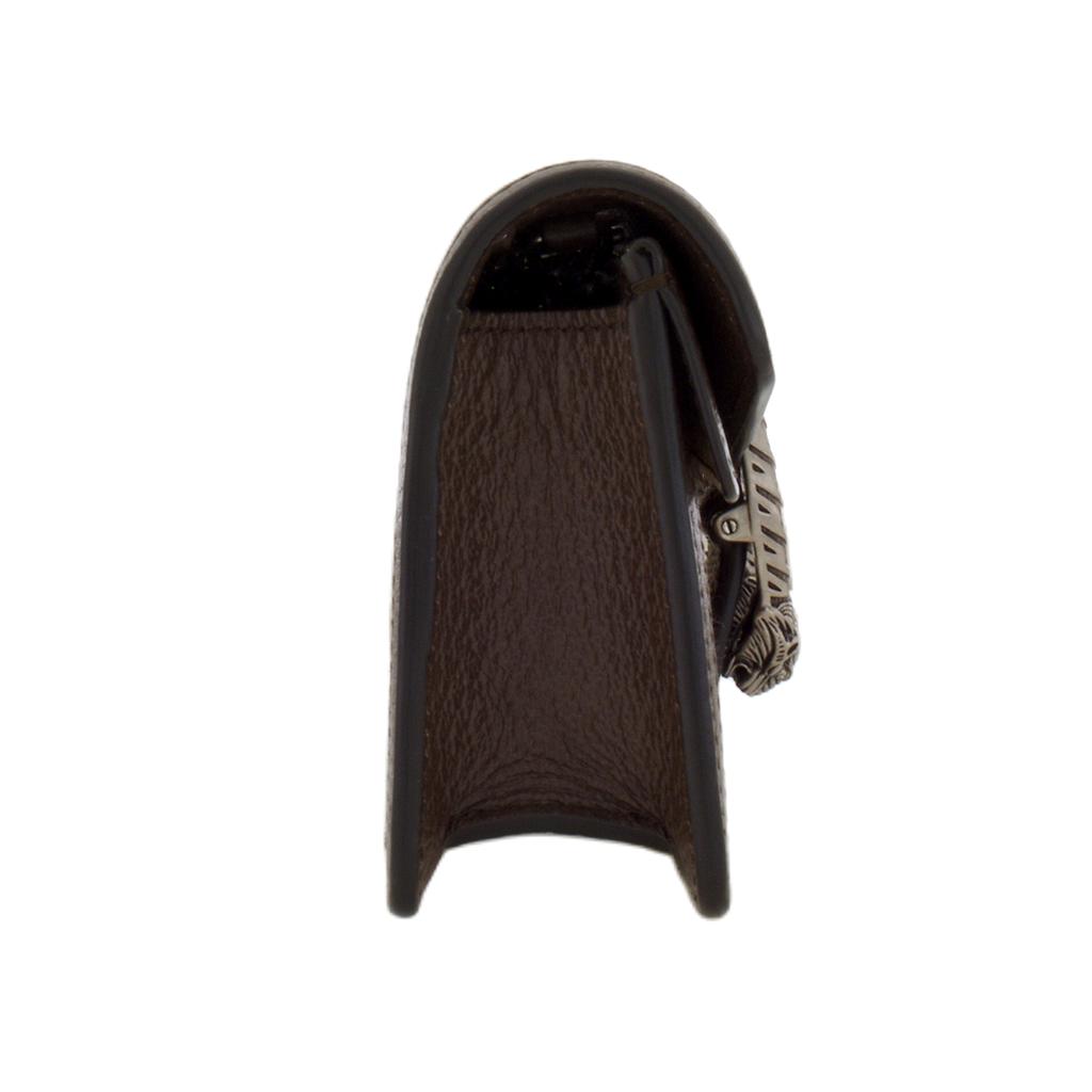 Gucci Dionysus Super Double G Monogram Clutch Bag Canvas With Leather Edging Chain Link Crossbody Mini Women'S Beige Brown