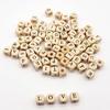 100pcs/lot Number Jewelry Making Square Alphabet Letter Wooden Bead Beads