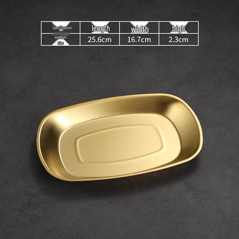 Koreanisches Grillpfannen- und Warmhalteplatten-Set aus Edelstahl: Barbecue-, Gemüse-, Nordic Gold- und Cheung Fun-Teller