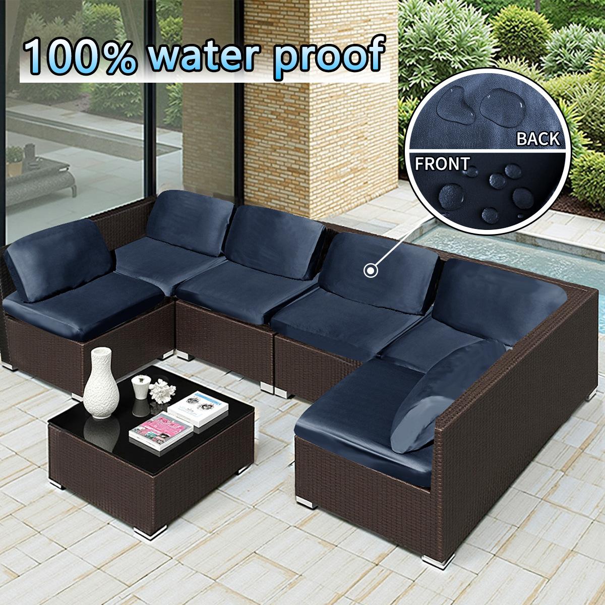 

2026 Premium Winter TPU Coated Milk Silk Sofa Cover Durable Outdoor Elastic Couch Cover Solid Color All Season Seat Protector 1 SEAT 1PC темно-синий