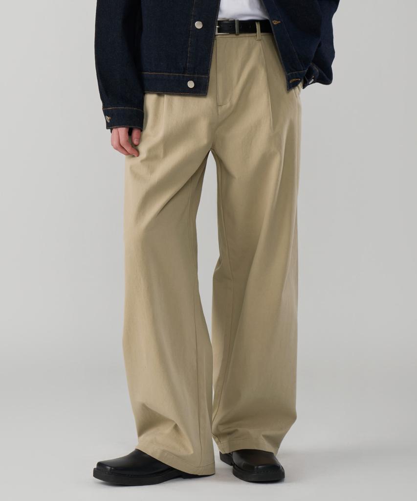 UNTAPPED STUDIO [2Pack] Double-Pleat Wide Chino Cotton Pants 4 Colors
