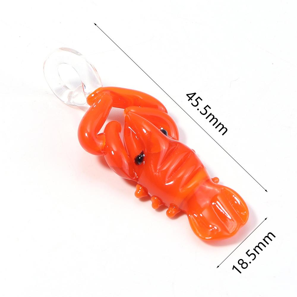 Animal Lampwork Beads Cartoon Dolphin Frog Shrimp Fish Glass Sea Animals Charms For DIY Jewelry Making Bracelet Pendant Keychain