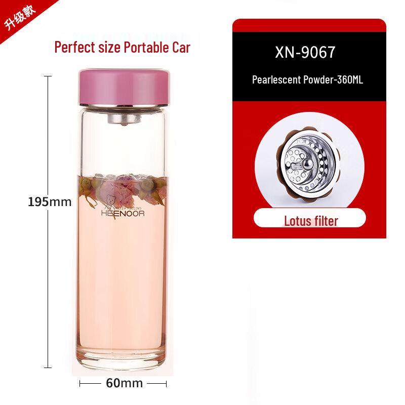 Sinuo Portable Single-Layer Glass Teacup with Handle