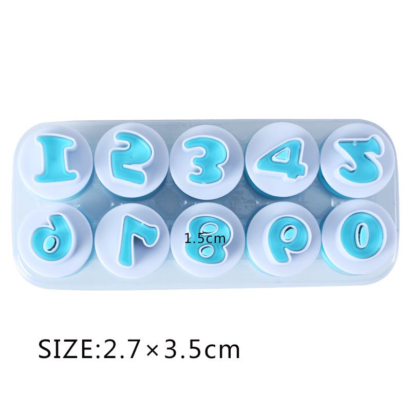 Baking Pastry Mold Letter Fondant Cookie Cutter 26pcs Upper Lowercase Alphabet and 10pcs Number Cake Decoration Tools GYH
