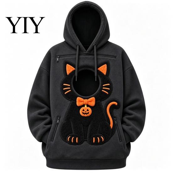 Portable Pet Carrier Apparel Unisex Pouch Christmas Hoodie, Cute Dog Cat Hooded Sweatshirt with Animal Carrying Hoodie Graphic, Cozy Fleece