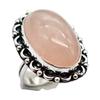 Rose Quartz Ethnic Handmade Ring Jewelry US Size-6.5 R 5430