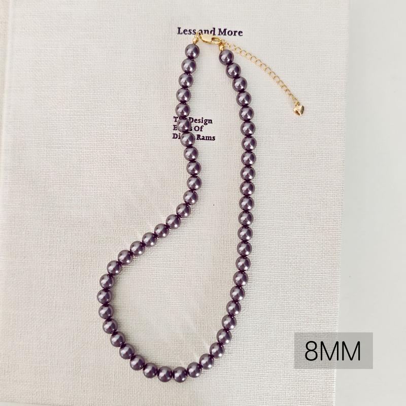 French round Shijia pearl necklace New Internet celebrity necklace Sweater chain Literary retro fashion necklace