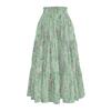 Damen Maxiröcke, fließend, ausgestellt, mit Rüschensaum, A-Linie, elastische Taille, elegant, gestuft, Boho, lange Röcke