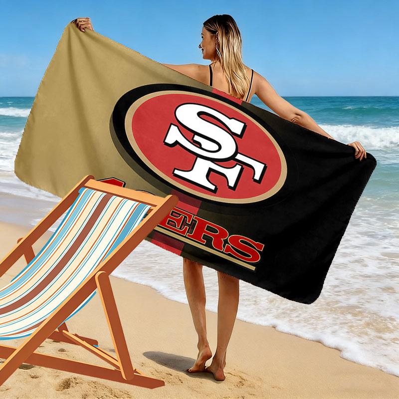 San Francisco 49ers Print Beach Towel, Large Soft Quick Dry Towel for Beach Camping Swimming