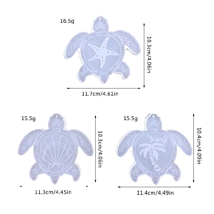 for Turtle Shape Keychain Silicone Mold with Hole Keyring Pendant Handmade Mold