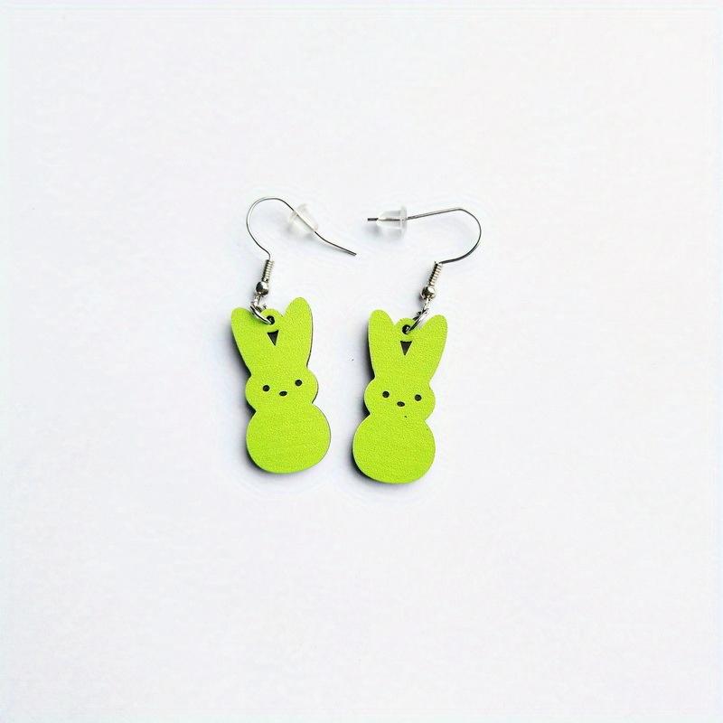 Easter Earrings Vintage Rabbit Flower Basket Forest Cute Girl Earrings Easter Decorative
