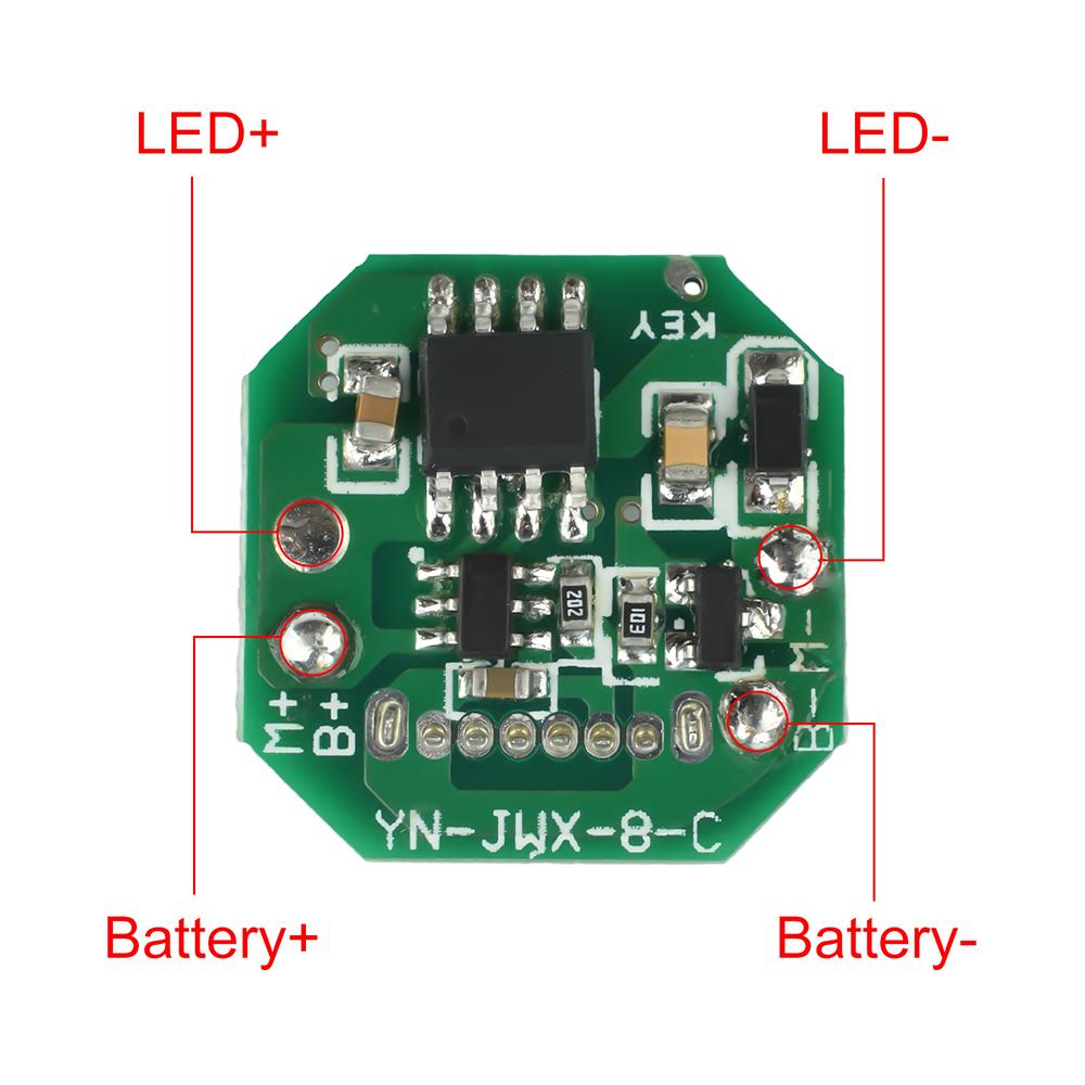 DC3.2-4.2V Strong Flashlight Driver Board 20W+ lamp beads 1-speed Flashlight Drive Controllor Type-c Charging Discharging Module