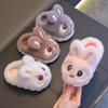 Cozy Winter Non-Slip Cotton Slippers for Kids and Parents - Rabbit Design