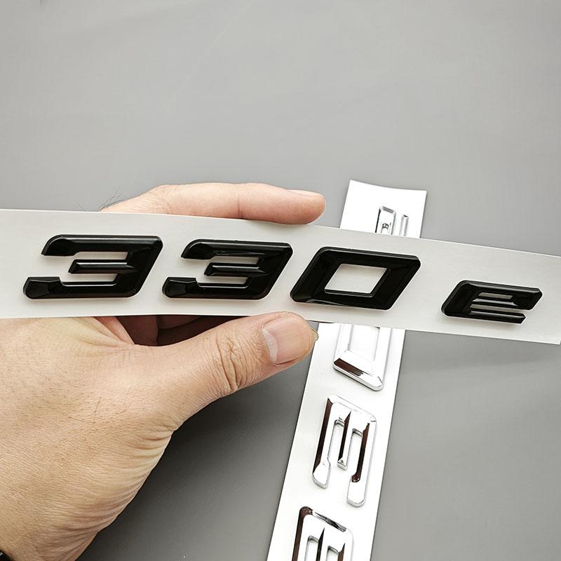 NOVÉ 3D ABS Chrom Černé Auto Písmena Logo 330e Zadní Kufr Znak Odznaky Samolepky Pro BMW 330e G20 G21 F30 F31 Vnější Doplňky