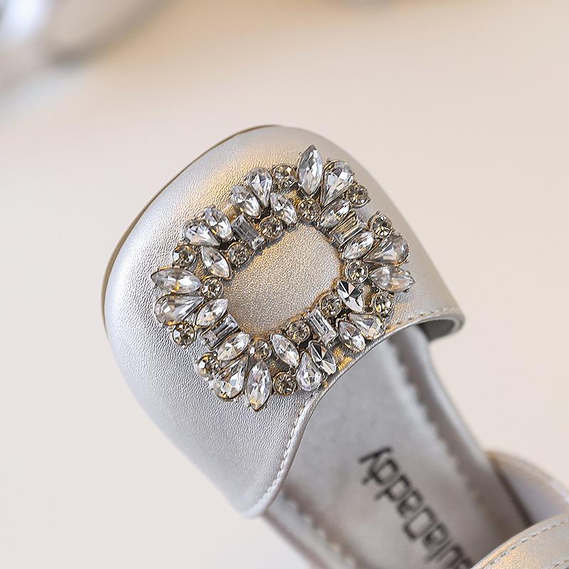 Unique Design Girls' Rhinestone Princess Shoes2026New Summer Fashion Children's Rhinestone Closed-Toe Sandals