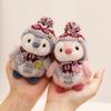 Japanese-Style Penguin Plush Doll with Christmas Scarf & Hat - Cute Comfort Pendant for Children's Bags